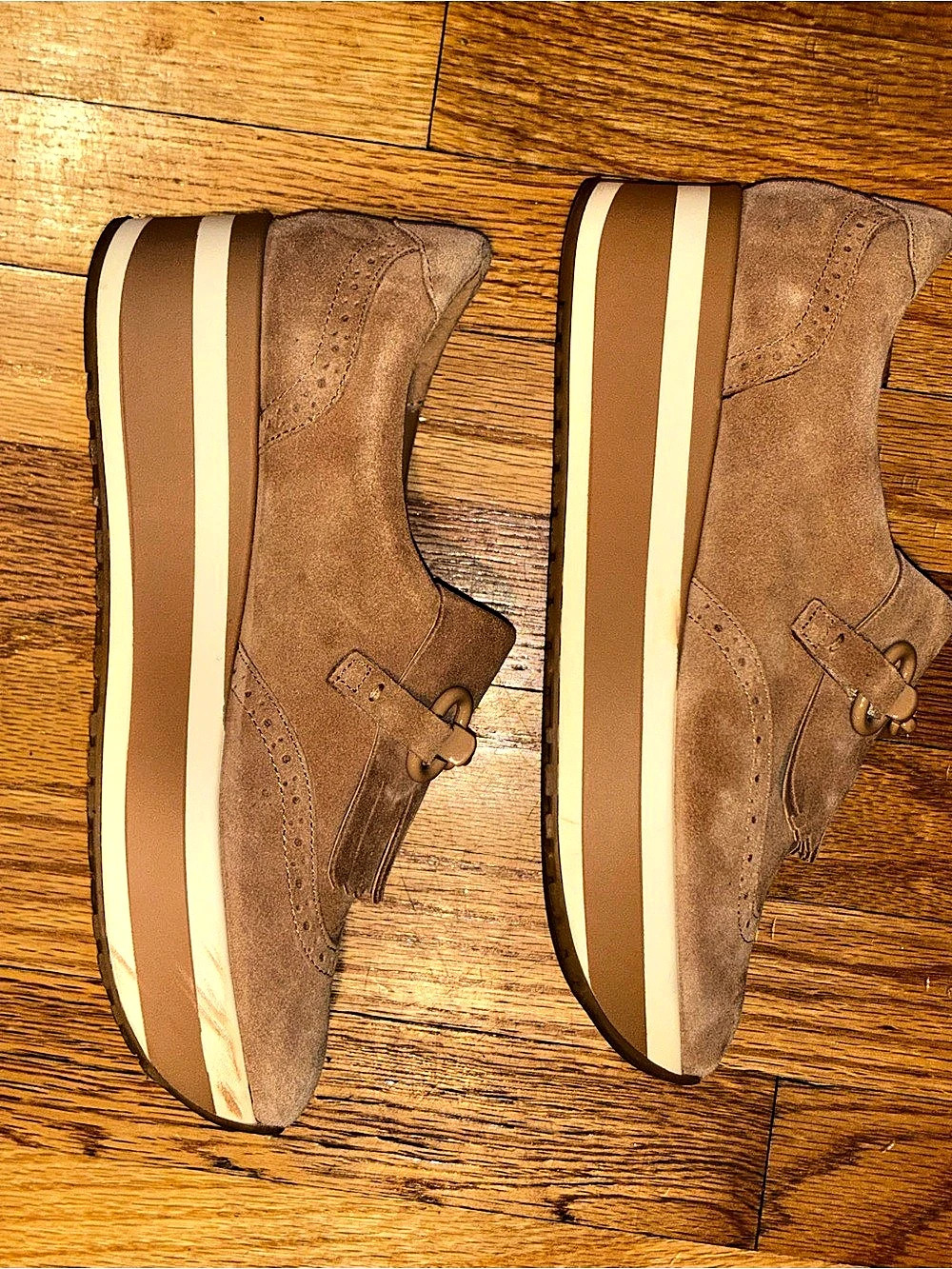 Dolce Vita Jhax Suede Brown Platform Sneaker Loafer Fringe Horsebit Loafer 9.5 - Picture 9 of 10